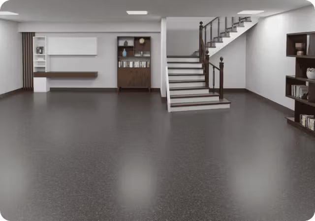 Finished garage floor coating