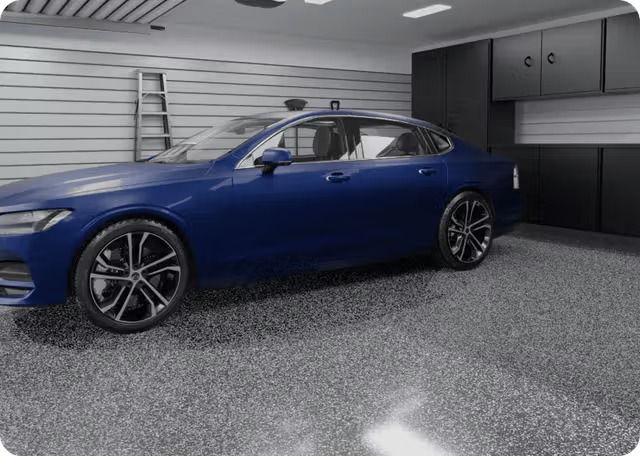 Completed polyurea garage floor coating