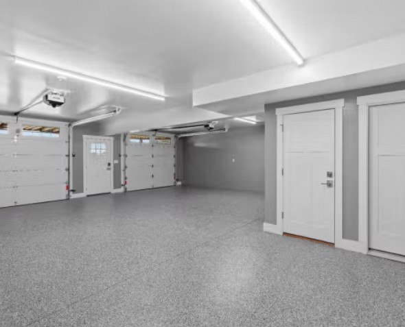 Finished floor coating in a home space